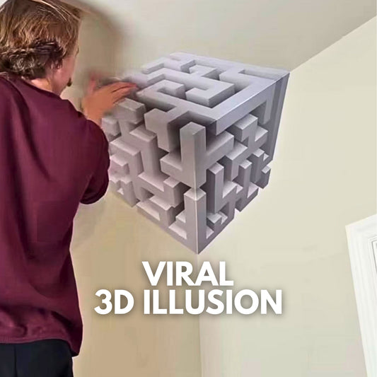 3D CUBE ILLUSION STICKER - VIRAL MAZE CUBE
